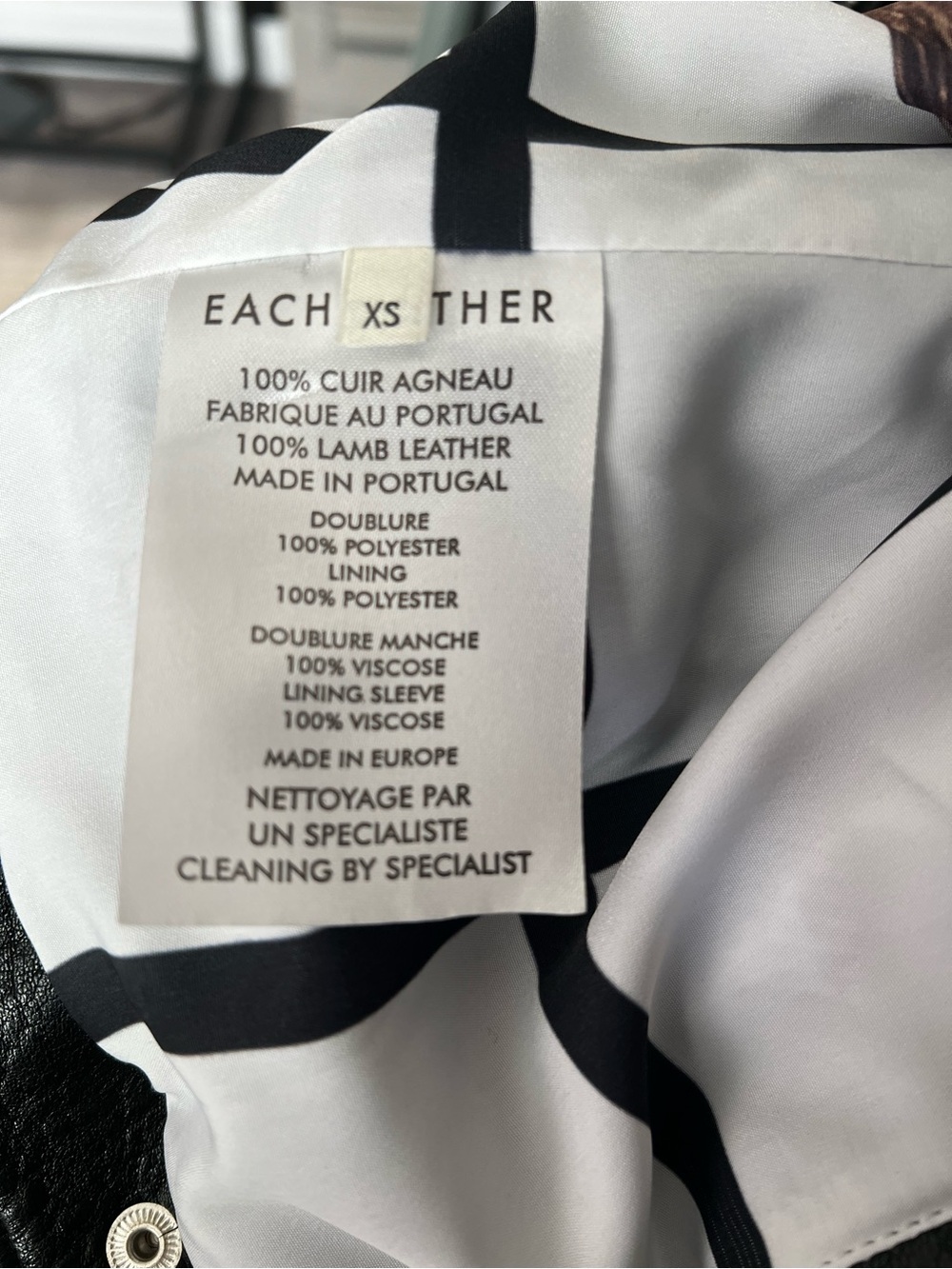 Each x Other Black Leather Moto Jacket - Picture 9 of 9